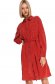 Bő szabású piros ruha hosszú ujjakkal finom tapintásu bársonyból eltávolítható övvel 1 - StarShinerS.hu