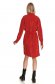 Bő szabású piros ruha hosszú ujjakkal finom tapintásu bársonyból eltávolítható övvel 3 - StarShinerS.hu