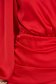 Piros rövid fodros ruha szaténból keresztezett dekoltázzsal 5 - StarShinerS.hu