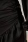 Fekete rövid fodros ruha szaténból keresztezett dekoltázzsal 5 - StarShinerS.hu