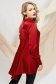 Piros aszimetrikus bő szabású női blúz szaténból bross kiegészítővel 2 - StarShinerS.hu