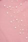 Púder rózsaszínű magas nyakú szűk szabású női blúz rugalmas pamutból gyöngy díszítéssel 4 - StarShinerS.hu