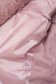 Világos rózsaszínű hosszú szűkített vízlepergető dzseki műszőrme díszítéssel és levehető ujjakkal 6 - StarShinerS.hu