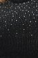Fekete szűk szabású kötött női blúz csillogó szállal és strassz köves díszítéssel 5 - StarShinerS.hu