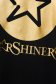 Fekete StarShinerS női blúz magas nyakú oldalt felsliccelt írásos mintával 5 - StarShinerS.hu