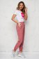 Púder rózsaszínű magas derekú pamutból készült nadrág gomb kiegészítőkkel 2 - StarShinerS.hu