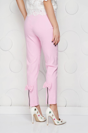 Női Farmerek és Nadrágok , Pink magas derekú kónikus nadrág rugalmas anyagból - StarShinerS.hu