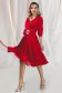 Piros alkalmi midi harang ruha szaténból 2 - StarShinerS.hu