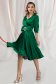 Zöld alkalmi midi harang ruha szaténból 2 - StarShinerS.hu