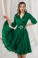 Zöld alkalmi midi harang ruha szaténból 1 - StarShinerS.hu