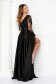 Fekete hosszú alkalmi harang ruha csipkés taft anyagból 2 - StarShinerS.hu
