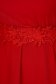 Piros midi elegáns StarShinerS harang alakú krepp ruha, övvel és 3d virágos díszítéssel ellátva, gumirozott derékrésszel 5 - StarShinerS.hu