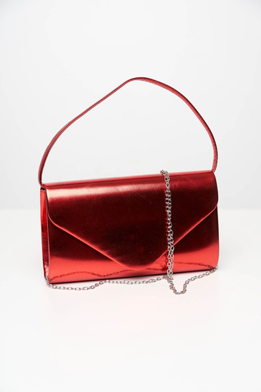 Táskák, Piros alkalmi fémes színű boríték táska műbőrből - StarShinerS.hu