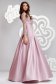 Világos rózsaszínű hosszú alkalmi harang ruha csipkés taft anyagból 2 - StarShinerS.hu