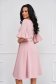 Elegáns ruha StarShinerS hímzett púder rózsaszínű midi harang rugalmas szövetből 3 - StarShinerS.hu
