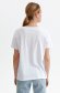 Fehér casual bő szabású pamutból készült póló írásos mintával 3 - StarShinerS.hu