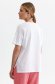 Fehér casual bő szabású pamutból készült oldalt felsliccelt póló nyomtatott mintával 3 - StarShinerS.hu